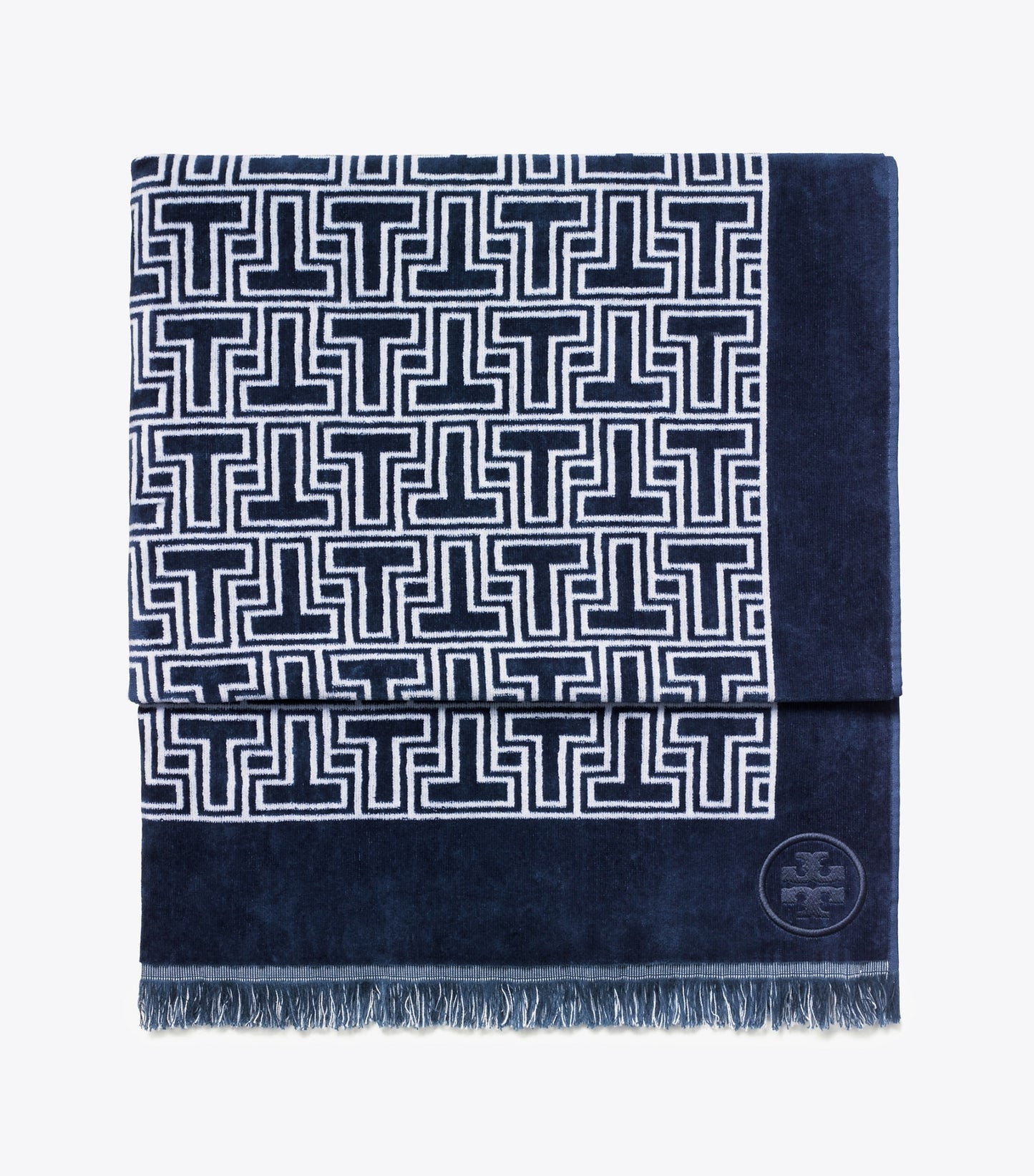 Tory Burch T-Tile Beach Towel - Tory Navy/Ivory