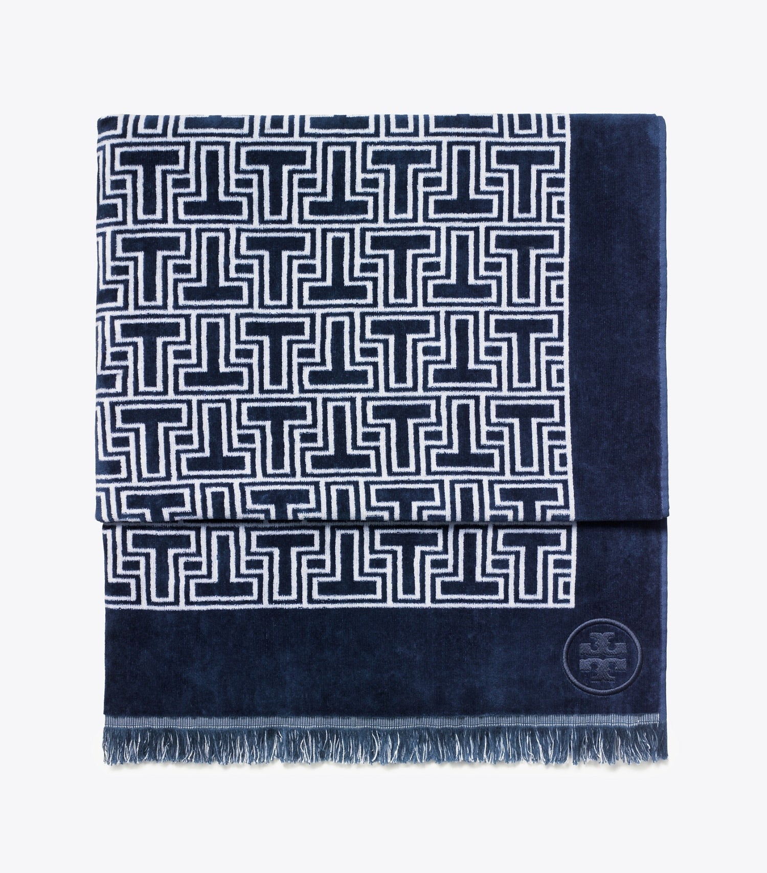 Tory Burch T-Tile Beach Towel - Tory Navy/Ivory