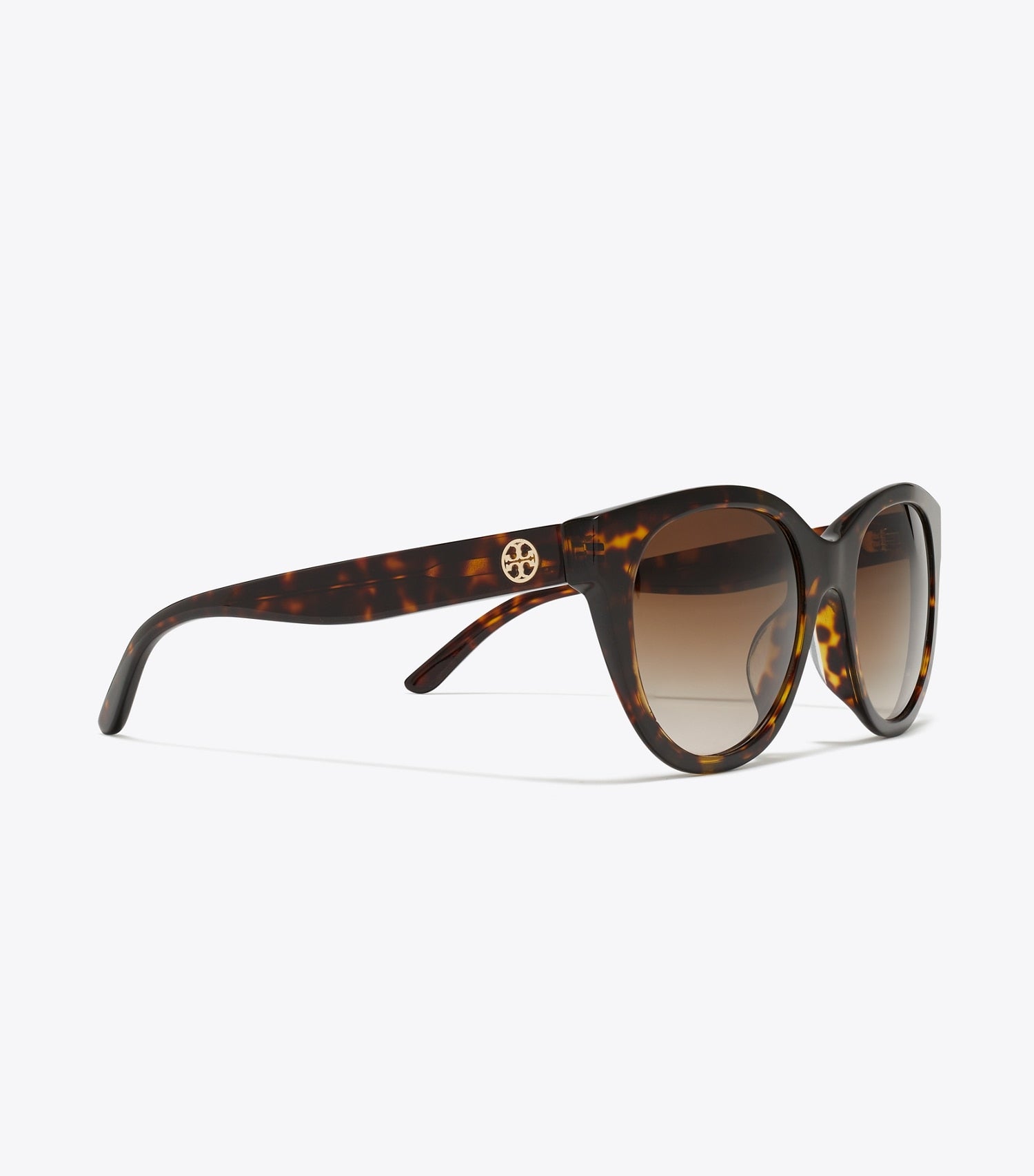 Tory Burch Miller Round Sunglasses - Dark Tortoise/ Solid Brown
