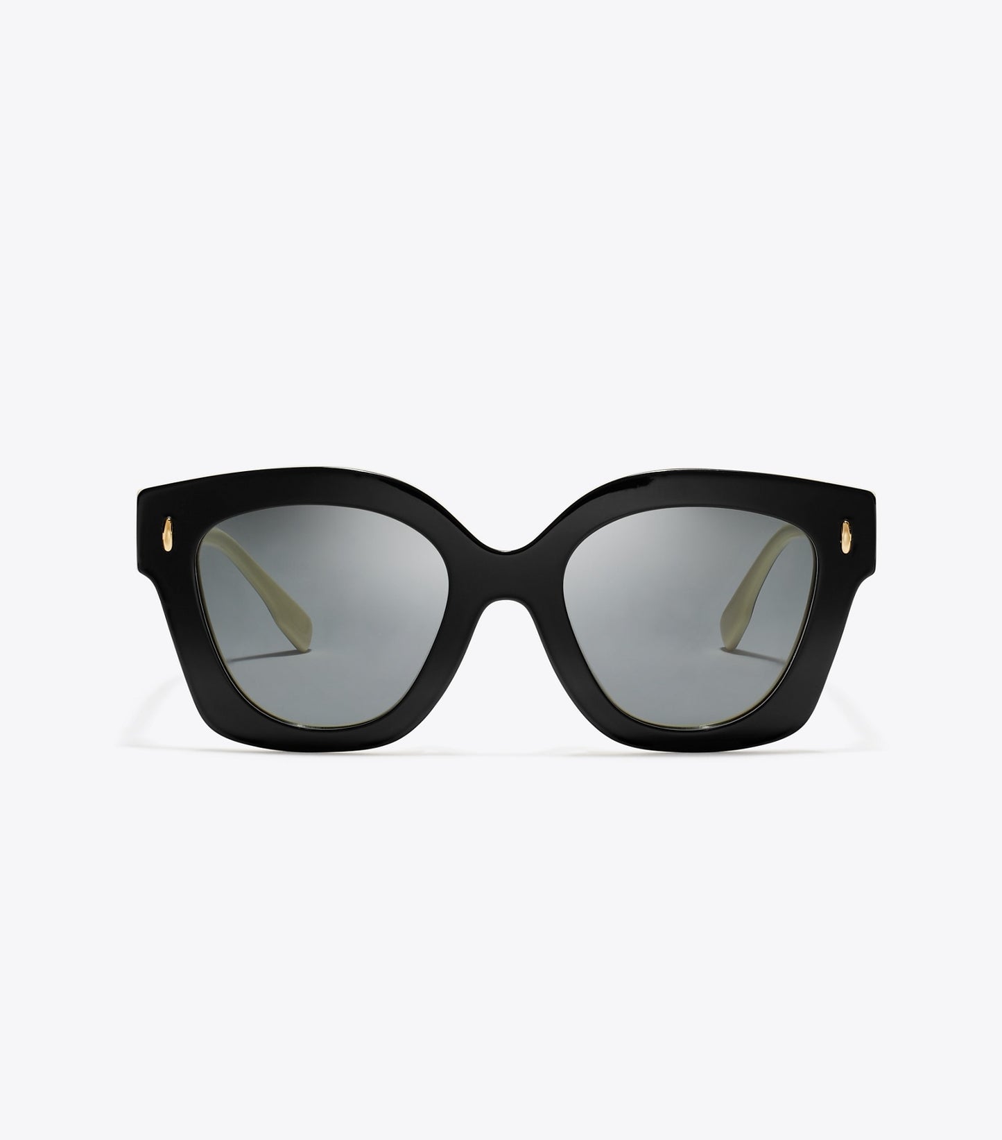Tory Burch Miller Square Sunglasses - Black/Ivory/Dark Grey