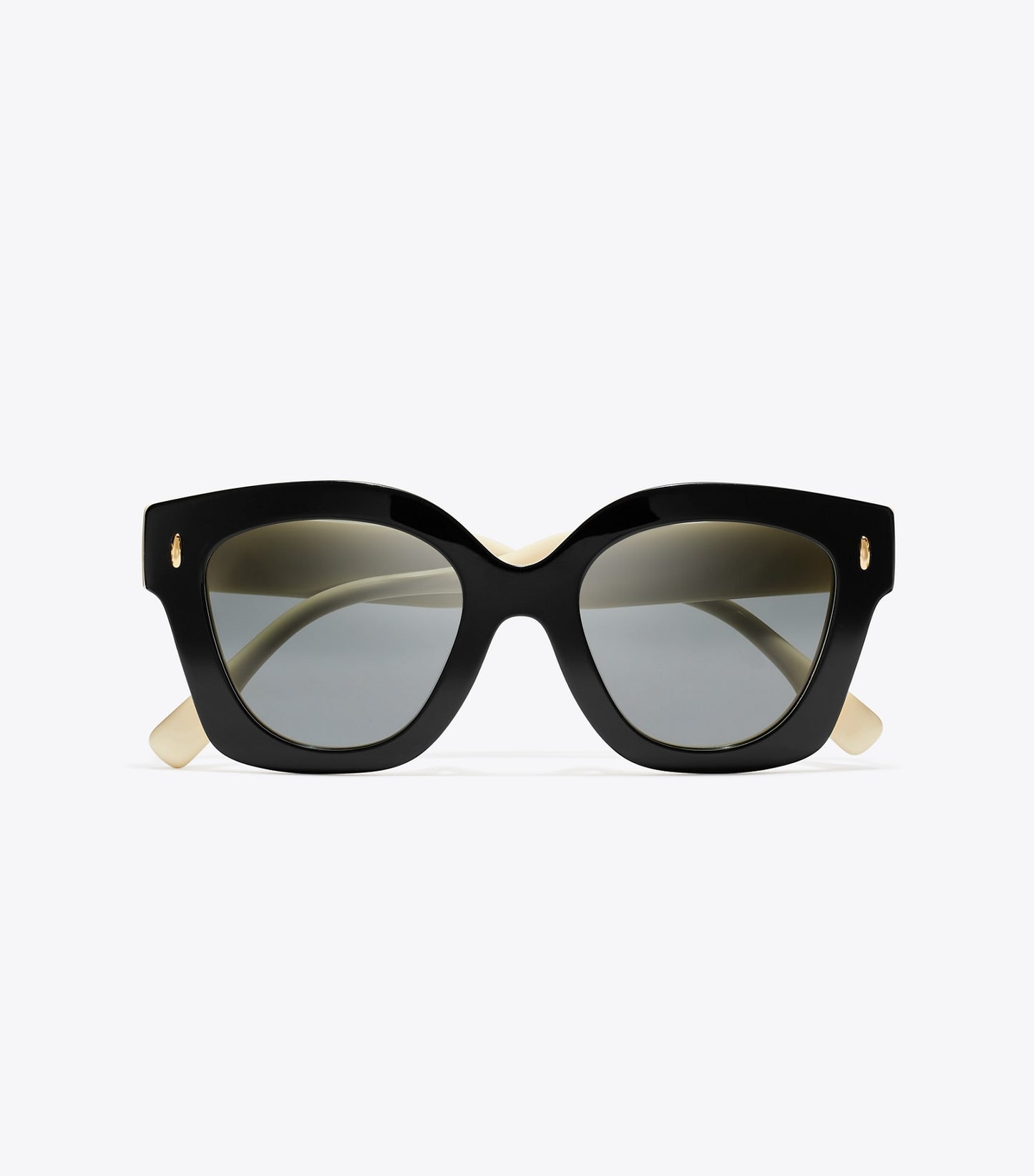 Tory Burch Miller Square Sunglasses - Black/Ivory/Dark Grey