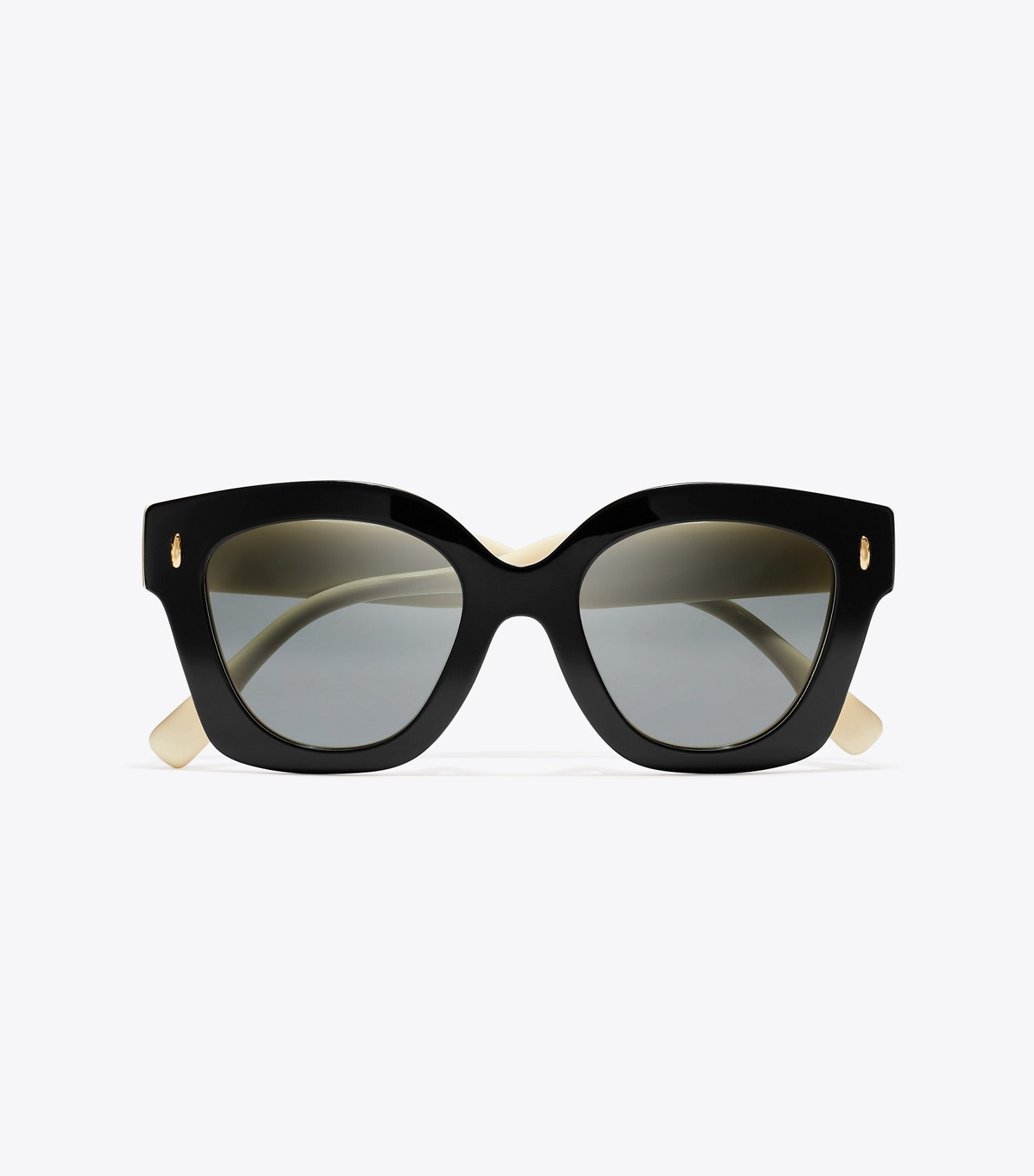 Tory Burch Miller Square Sunglasses - Black/Ivory/Dark Grey