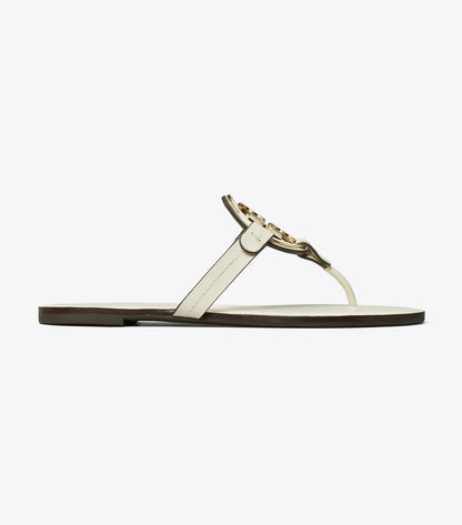 Tory Burch Metal Miller Sandal - Light Cream / Gold