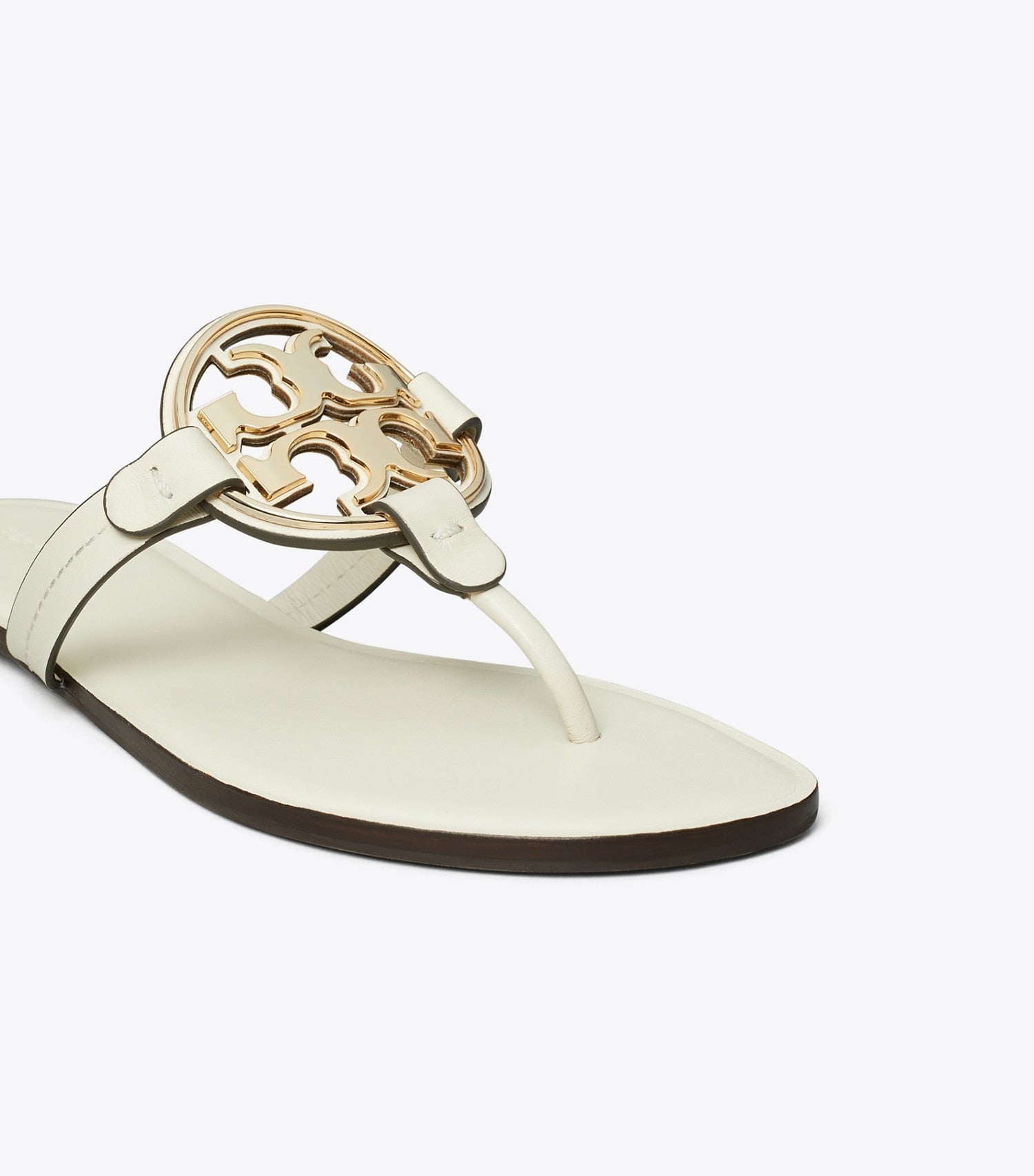 Tory Burch Metal Miller Sandal - Light Cream / Gold