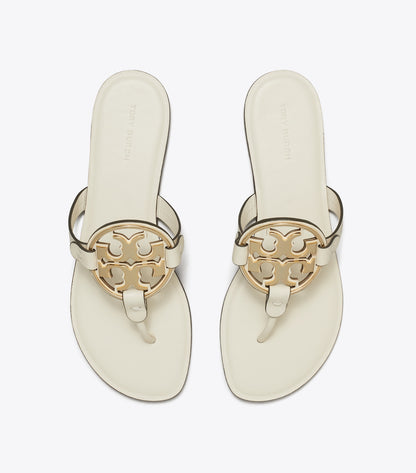 Tory Burch Metal Miller Sandal - Light Cream / Gold