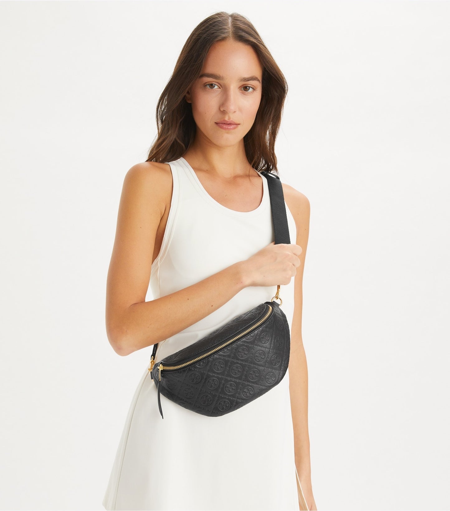 Tory Burch T Monogram Leather Belt Bag - Black