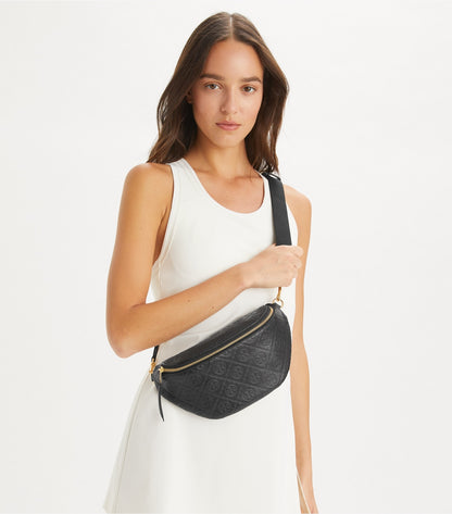 Tory Burch T Monogram Leather Belt Bag - Black