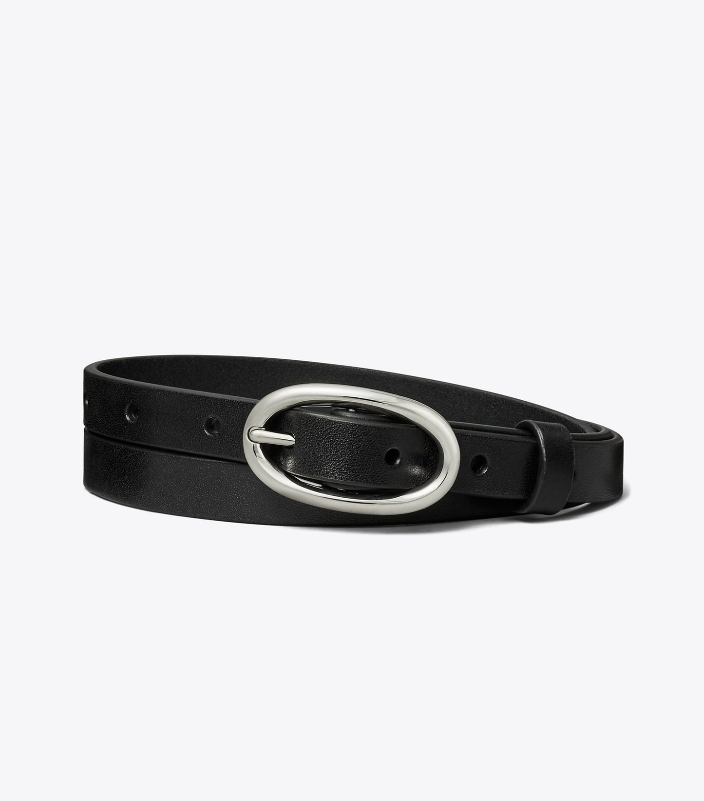 Tory Burch Medium Pierced Buckle Belt - Black/Silver