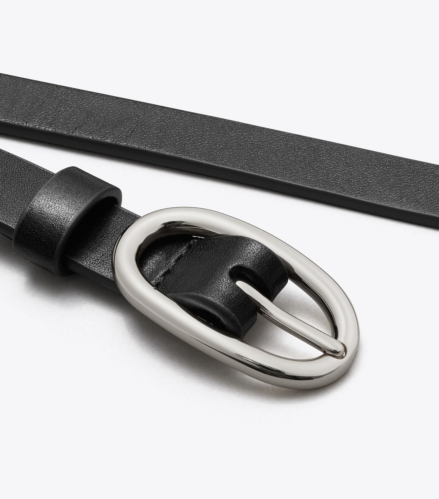 Tory Burch Medium Pierced Buckle Belt - Black/Silver
