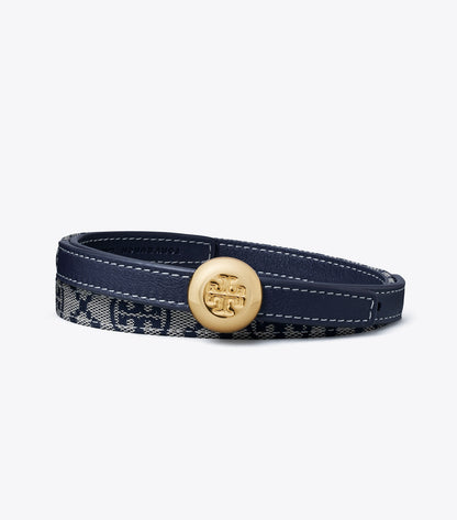 Tory Burch Romy Reversible Belt - Tory Navy/Gold