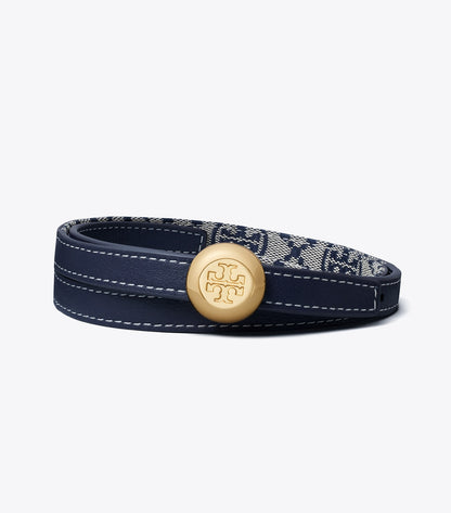 Tory Burch Romy Reversible Belt - Tory Navy/Gold
