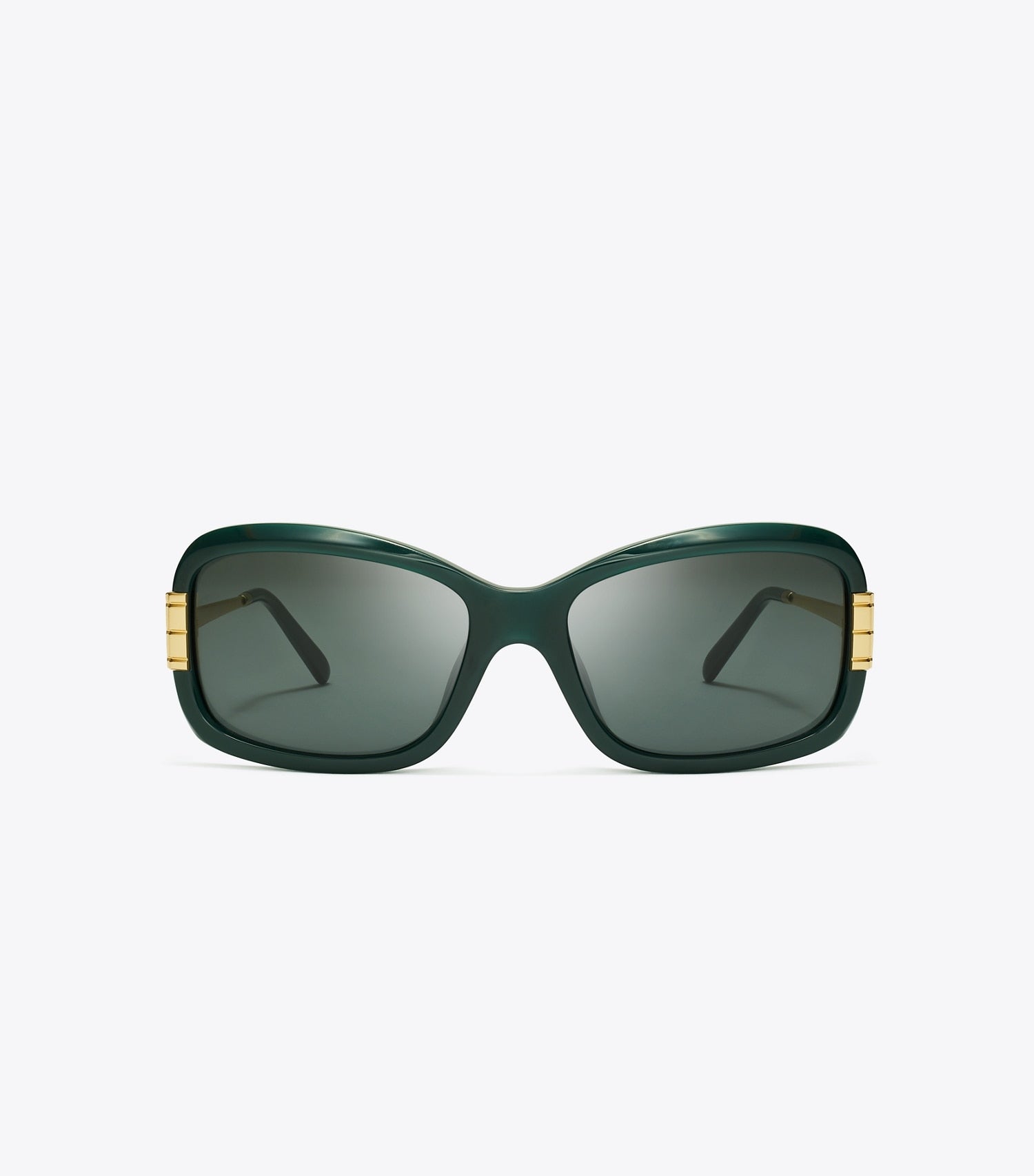 Tory Burch Eleanor Rectangle Sunglasses - Dark Green/Dark Grey