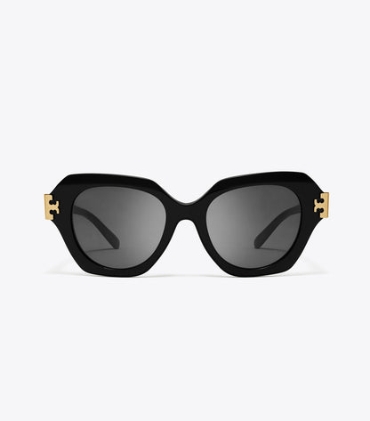 Tory Burch Eleanor Cat-Eye Sunglasses - Black/Dark Grey