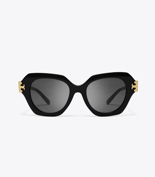 Tory Burch Eleanor Cat-Eye Sunglasses - Black/Dark Grey