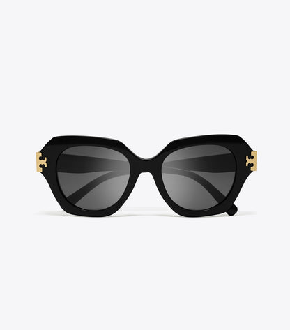 Tory Burch Eleanor Cat-Eye Sunglasses - Black/Dark Grey