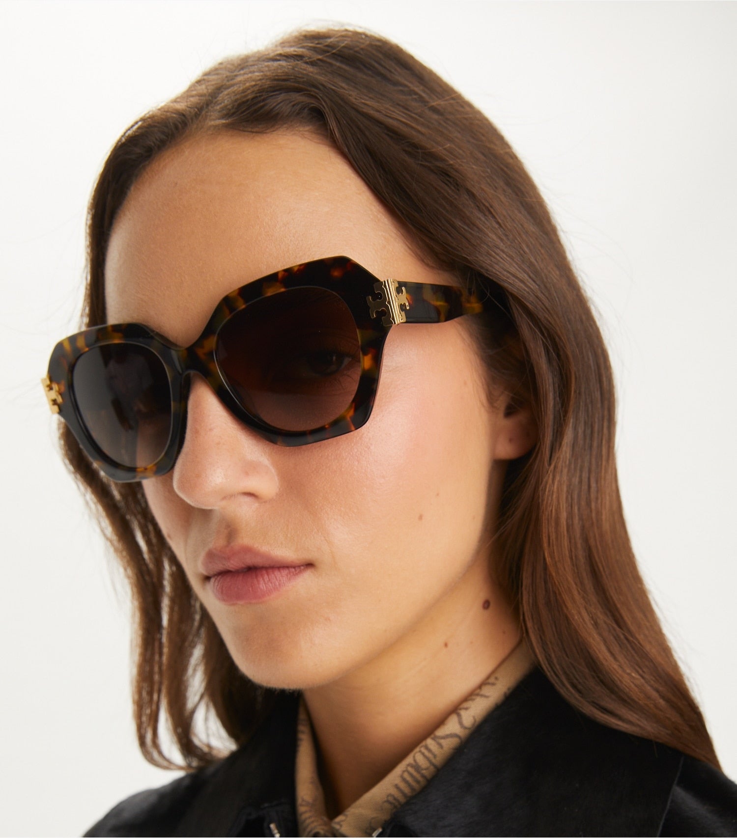 Tory Burch Eleanor Cat-Eye Sunglasses - Black/Dark Grey