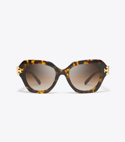Tory Burch Eleanor Cat-Eye Sunglasses - Dark Tortoise/Brown Gradient