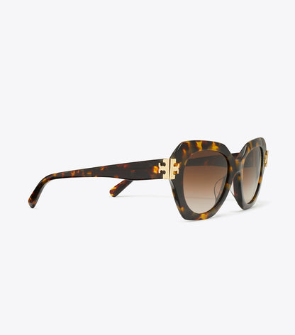 Tory Burch Eleanor Cat-Eye Sunglasses - Dark Tortoise/Brown Gradient