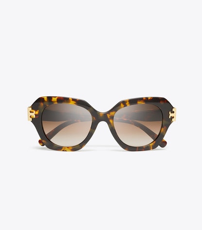 Tory Burch Eleanor Cat-Eye Sunglasses - Dark Tortoise/Brown Gradient
