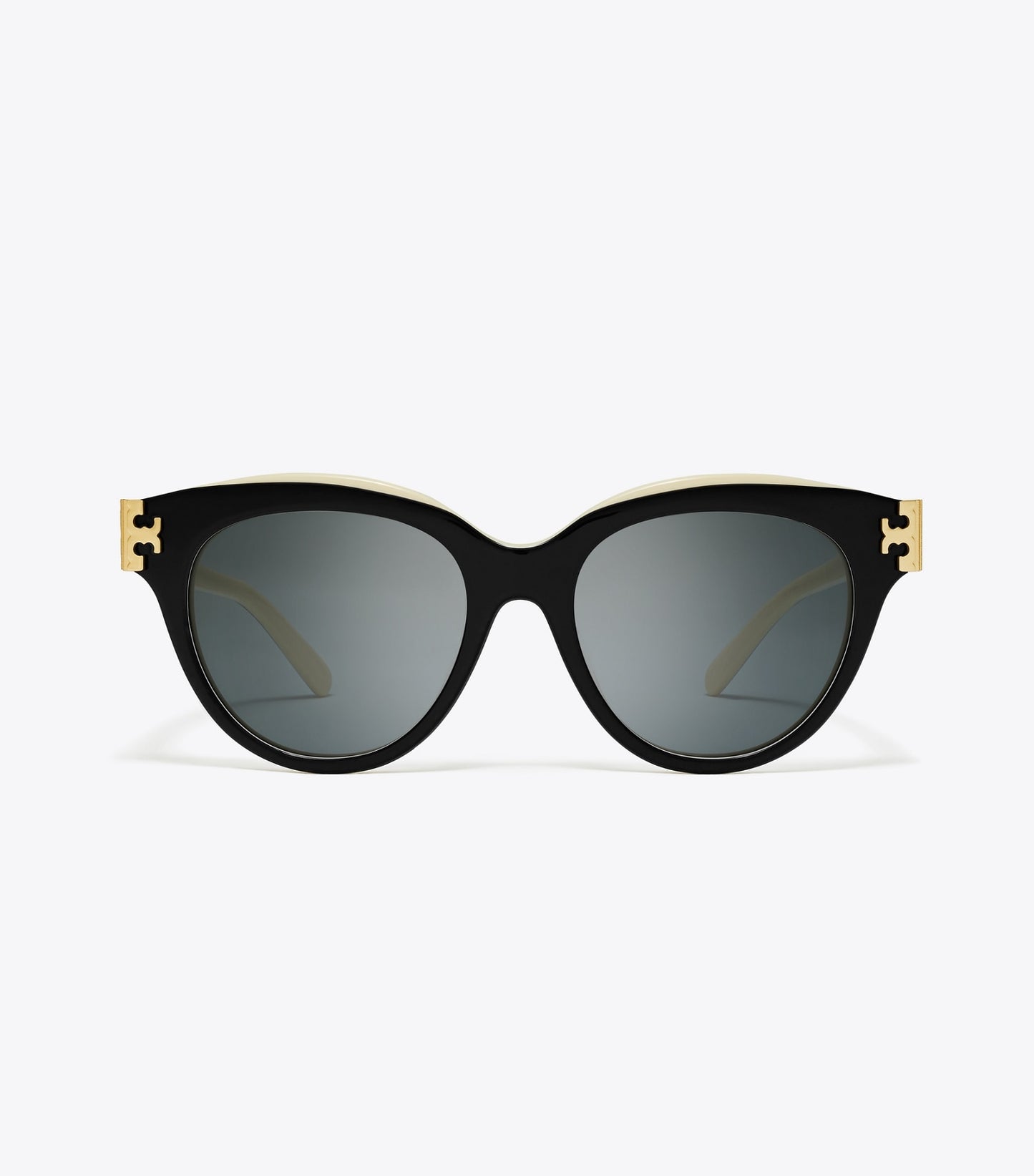 Tory Burch Eleanor Round Sunglasses - Black/Ivory/Dark Grey Solid