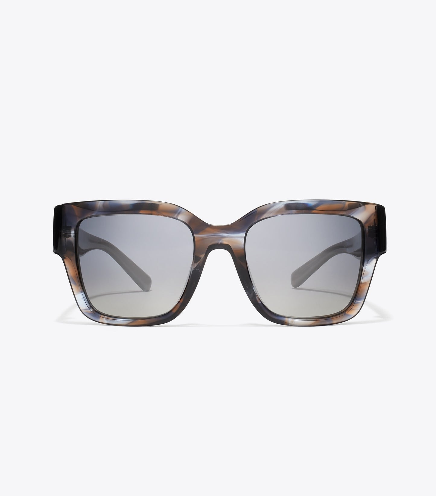 Tory Burch Miller Square Sunglasses - Blue Smoke Tortoise/Polar Gray Gradient