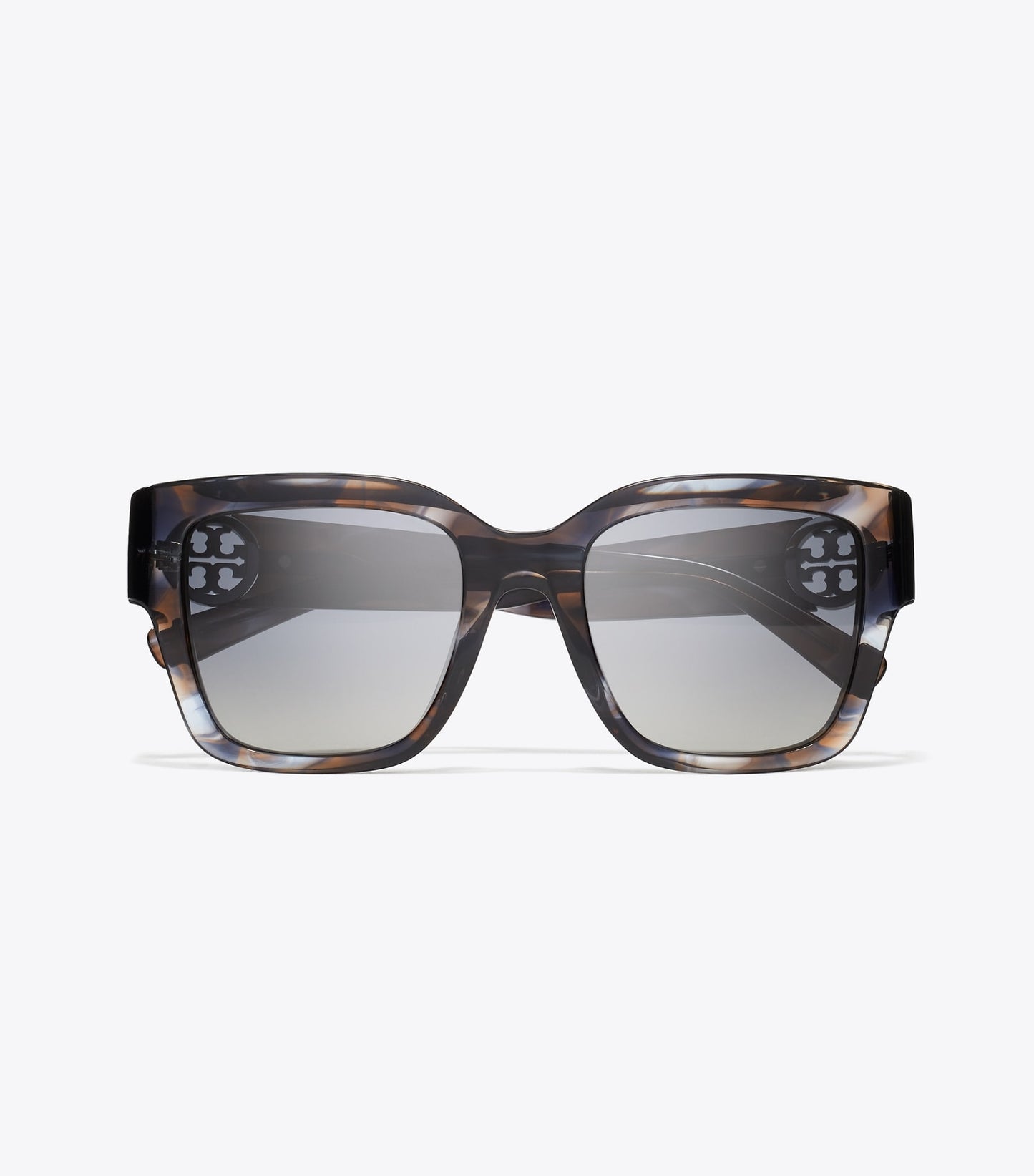 Tory Burch Miller Square Sunglasses - Blue Smoke Tortoise/Polar Gray Gradient