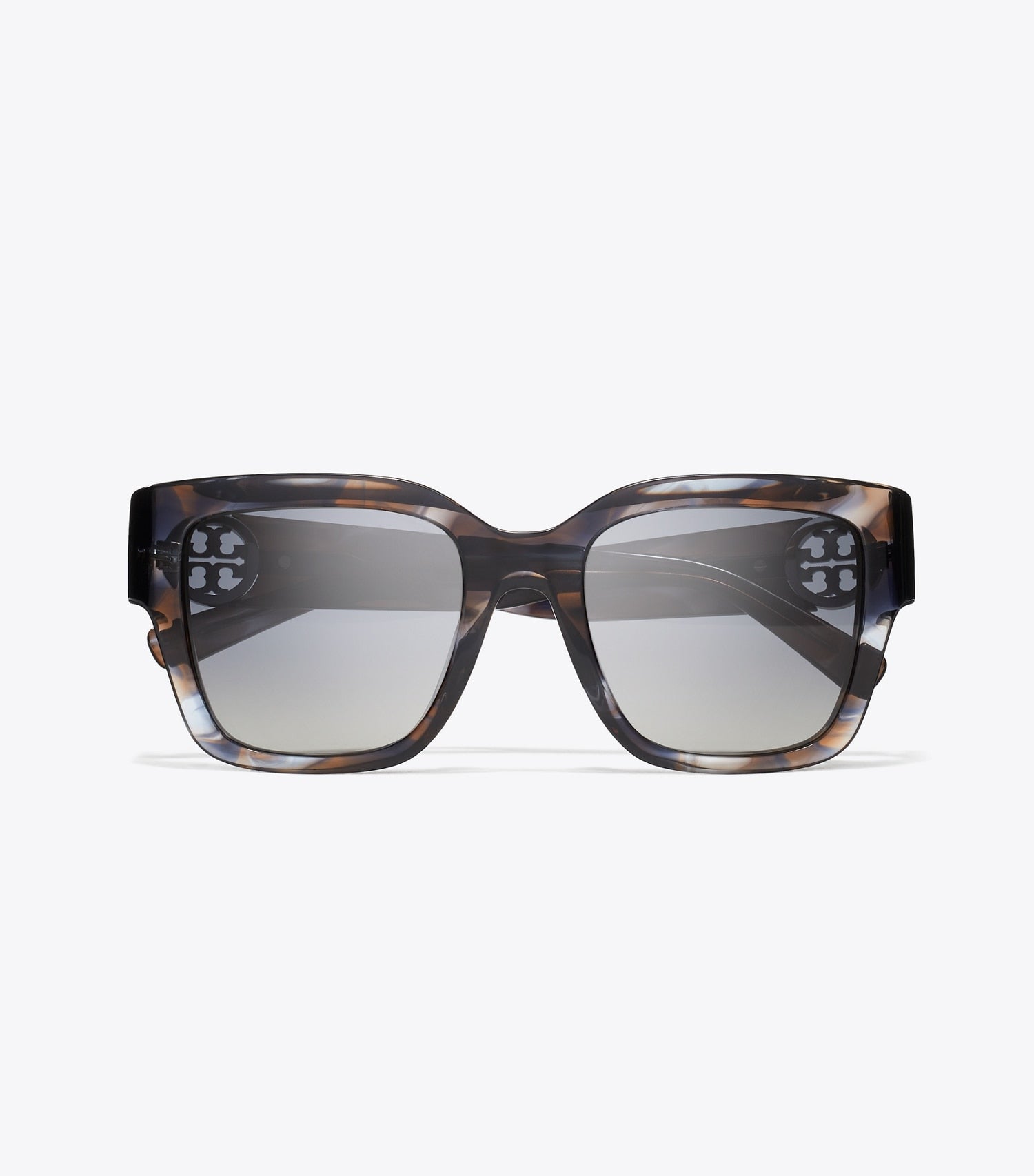 Tory Burch Miller Square Sunglasses - Blue Smoke Tortoise/Polar Gray Gradient