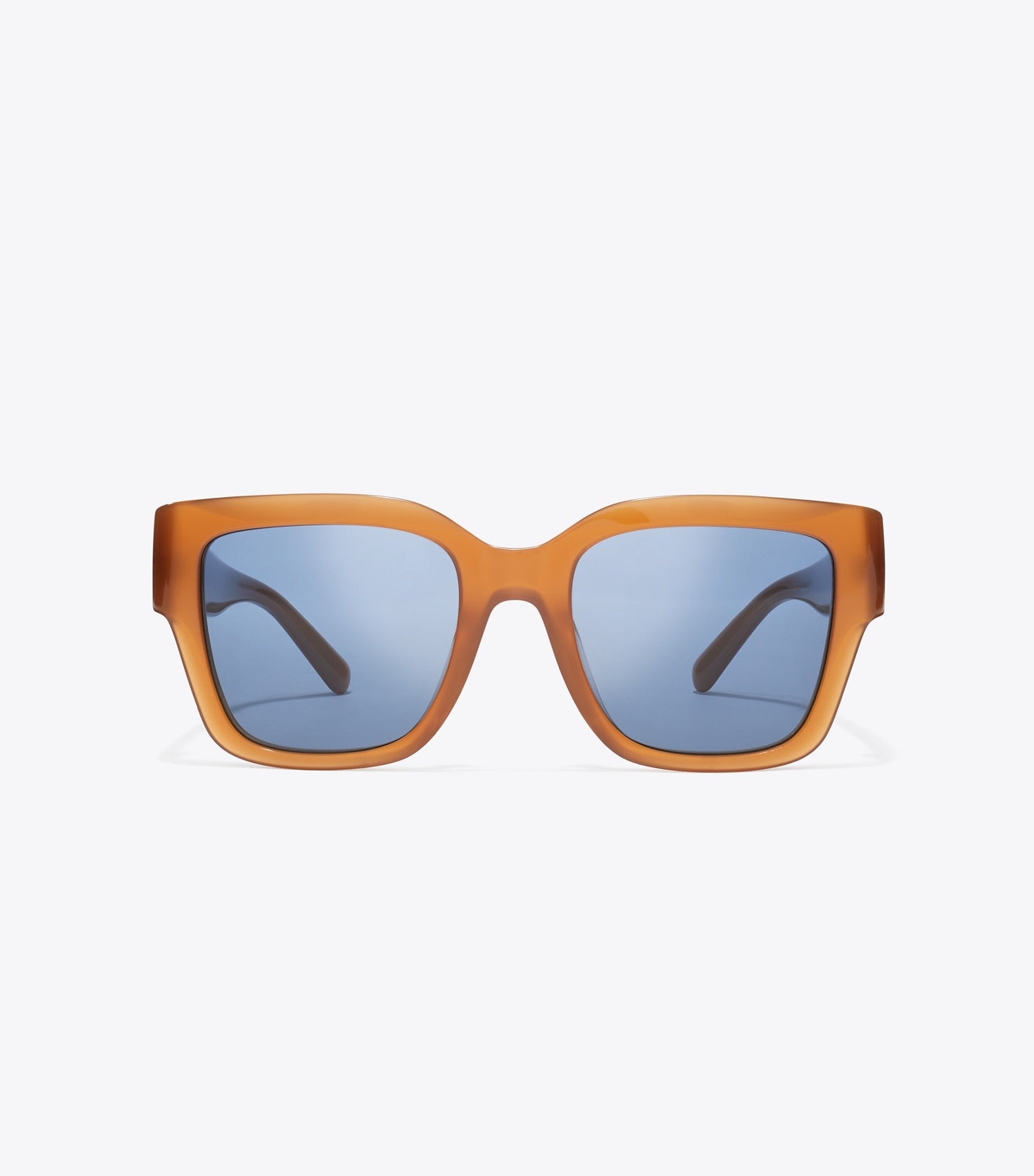 Tory Burch Miller Square Sunglasses - Amber Brown/Blue