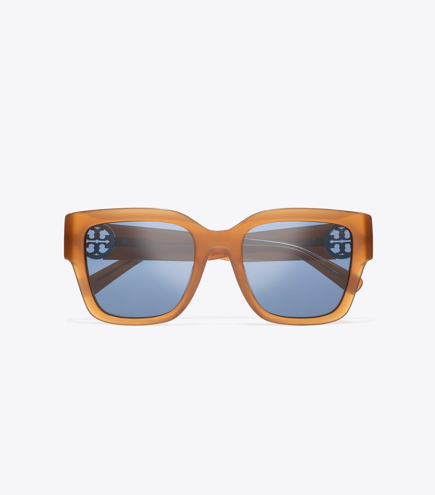Tory Burch Miller Square Sunglasses - Amber Brown/Blue