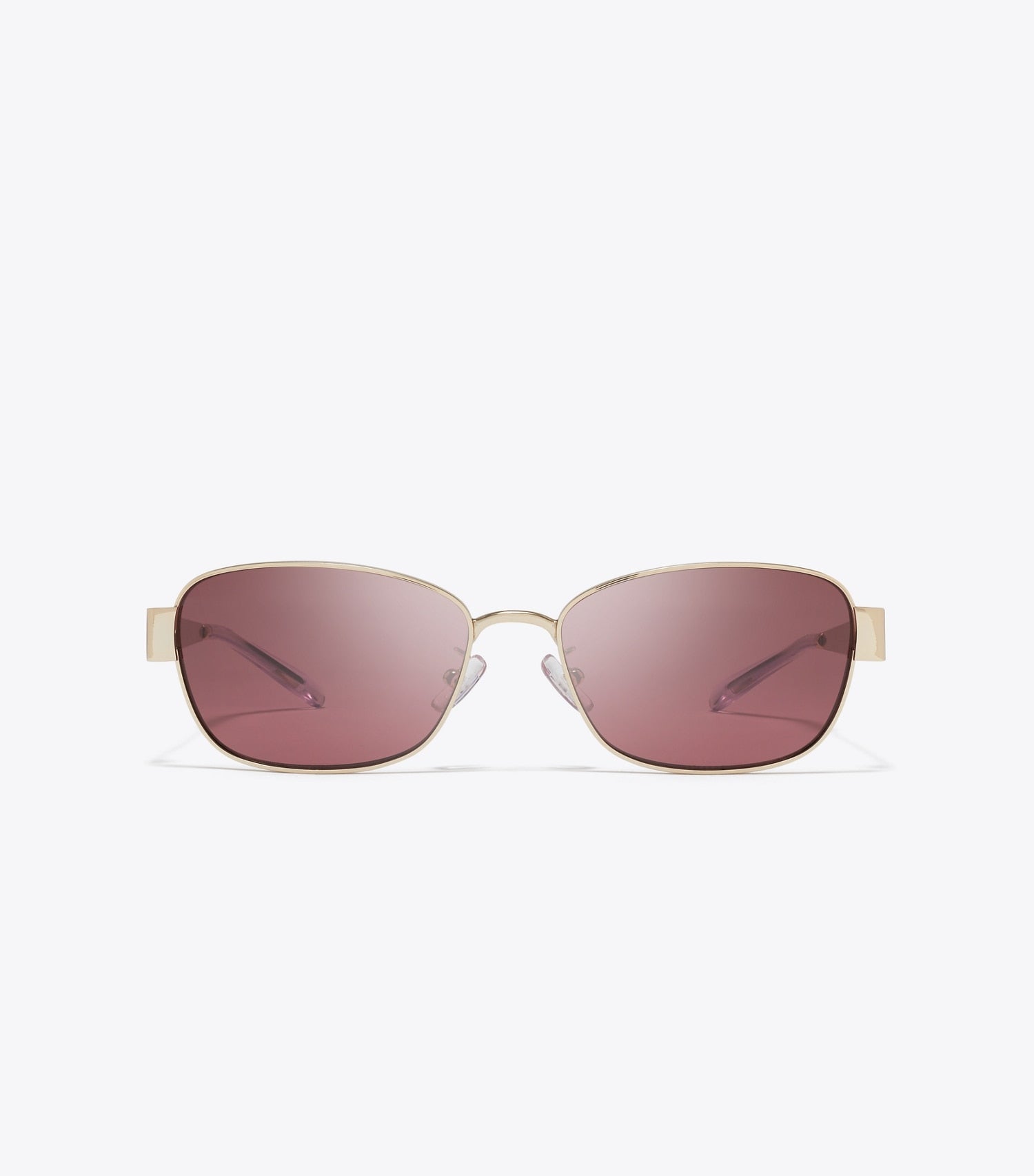 Tory Burch Miller Metal Rectangle Sunglasses - Shiny Light Gold/Dark Violet