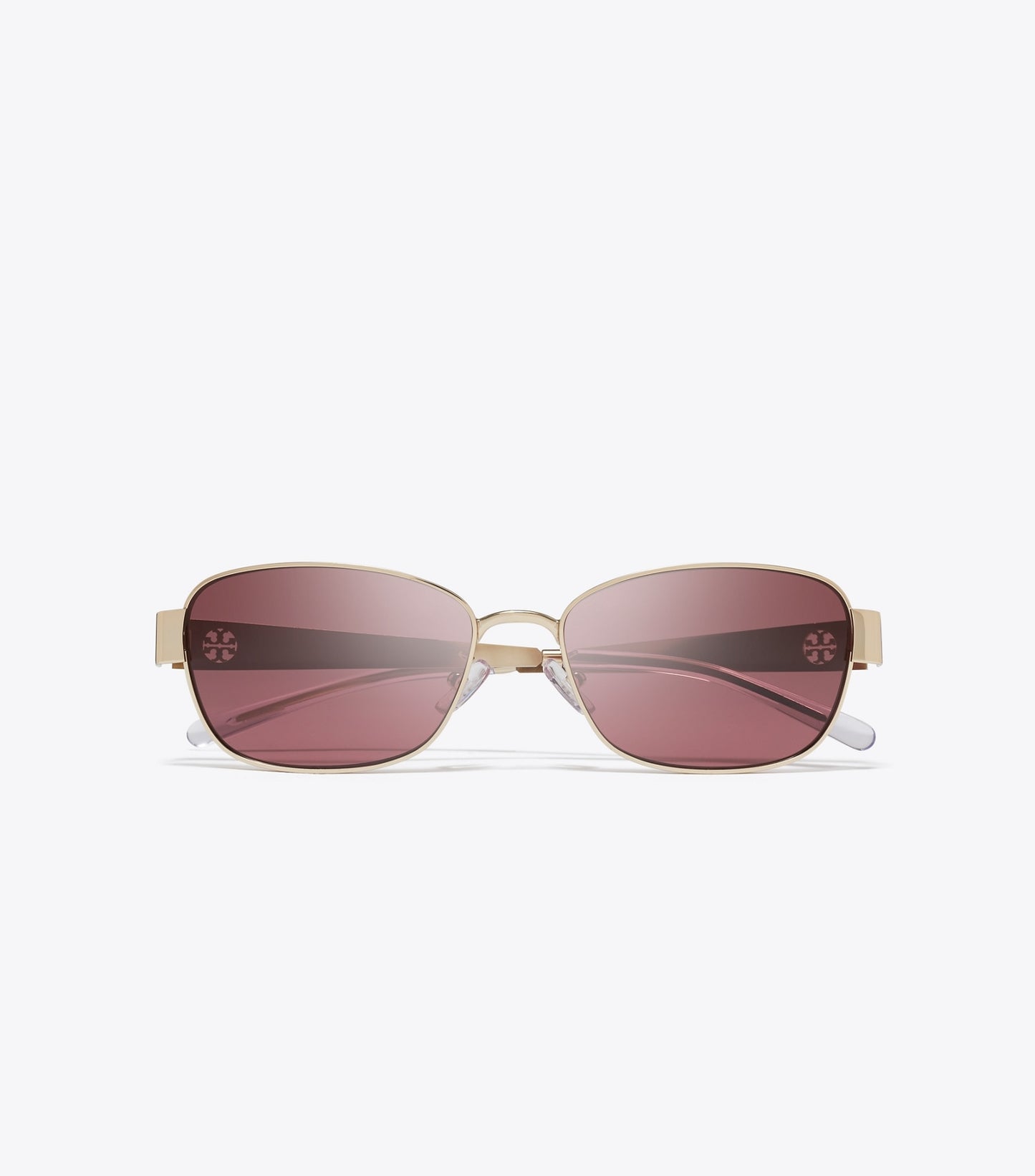 Tory Burch Miller Metal Rectangle Sunglasses - Shiny Light Gold/Dark Violet