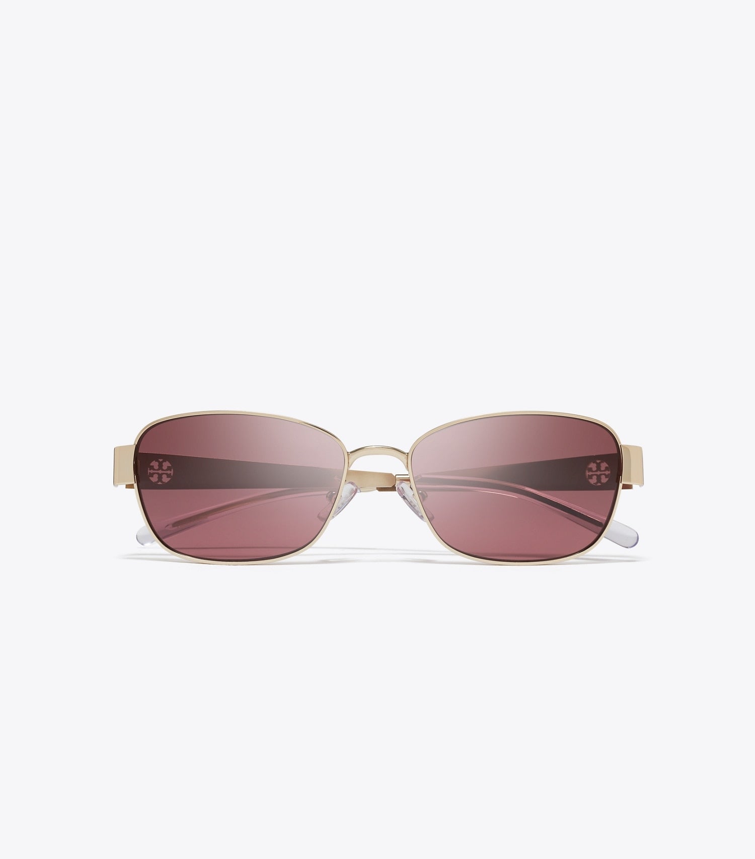 Tory Burch Miller Metal Rectangle Sunglasses - Shiny Light Gold/Dark Violet