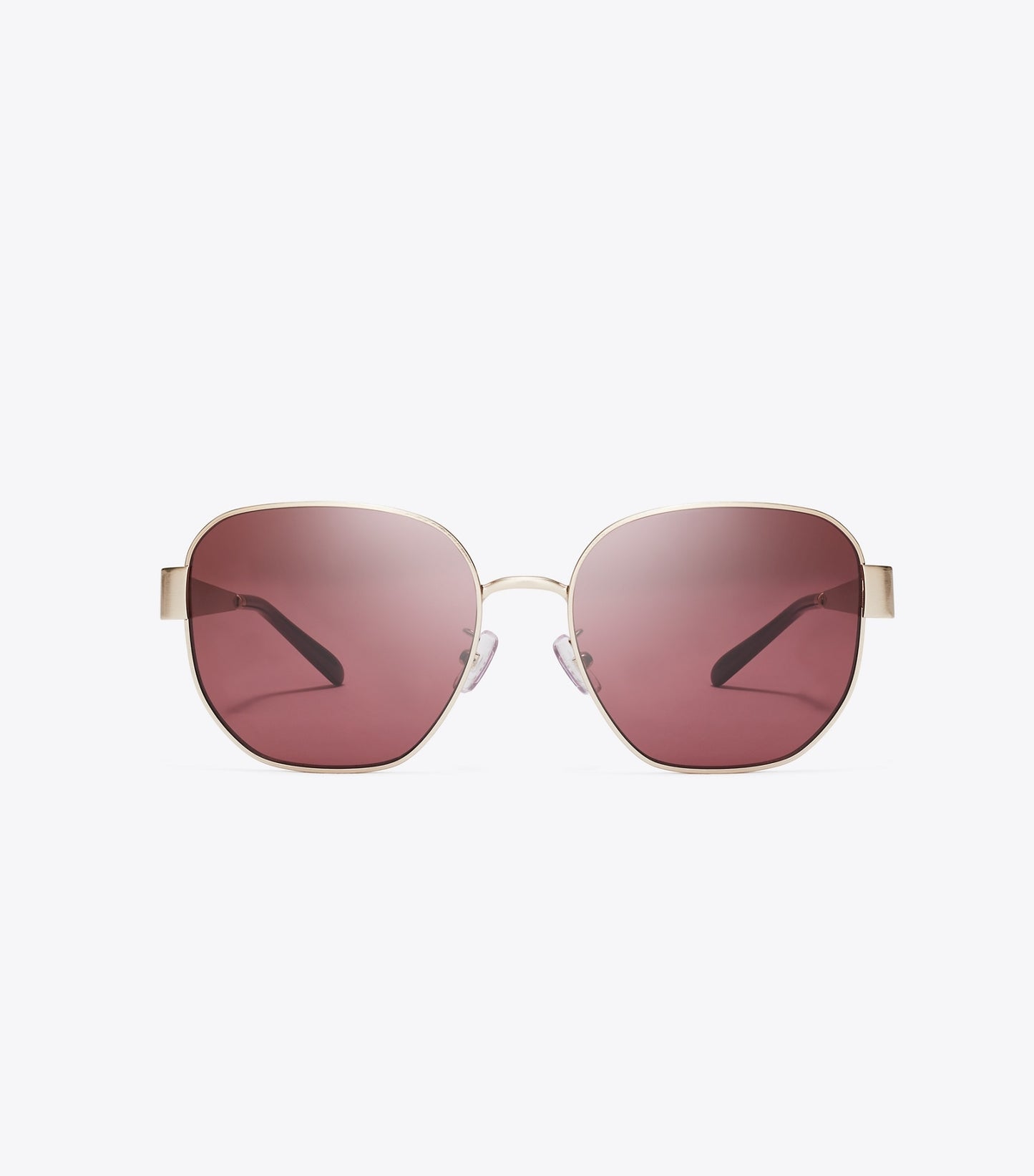 Tory Burch Miller Metal Square Sunglasses - Brushed Light Gold/Wine