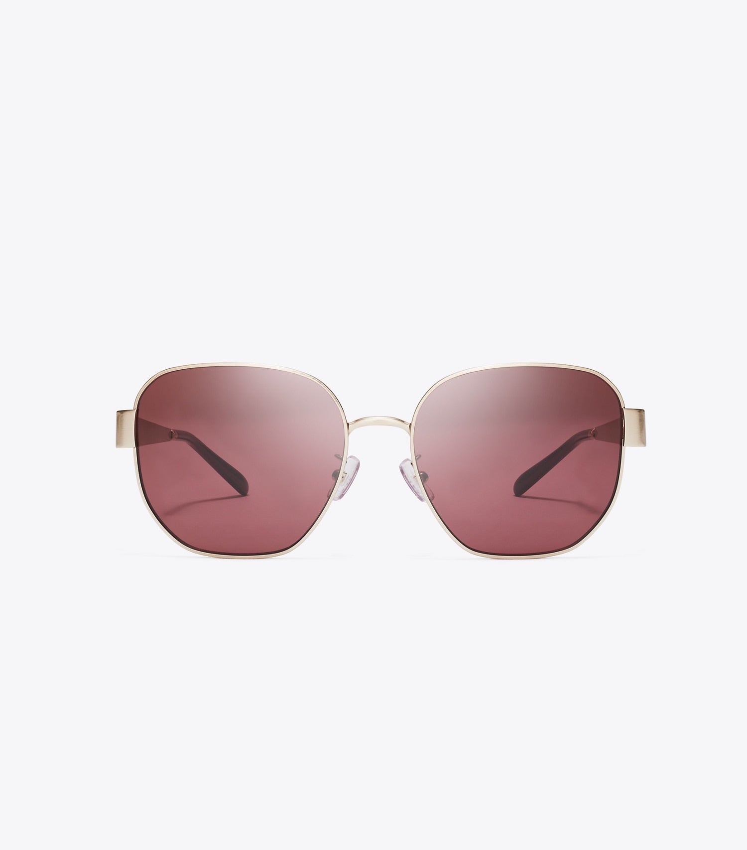 Tory Burch Miller Metal Square Sunglasses - Brushed Light Gold/Wine