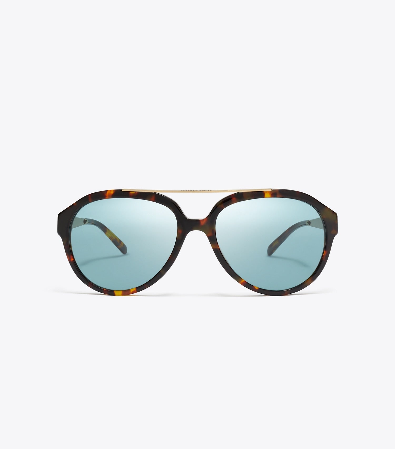 Tory Burch Miller Pilot Sunglasses - Tortoise/Petrol Green