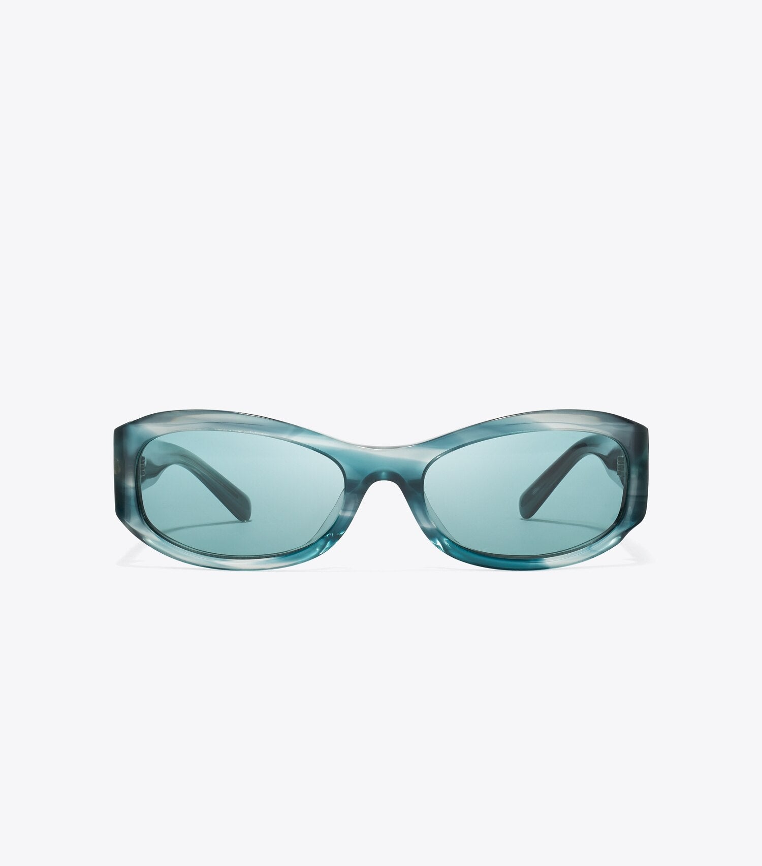 Tory Burch Miller Rectangle Sunglasses - Teal Striated/Petrol Green