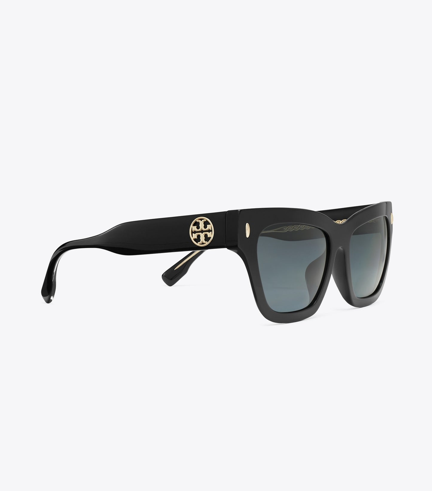 Tory Burch Miller Cat-Eye Sunglasses - Black/Dark Grey Polar