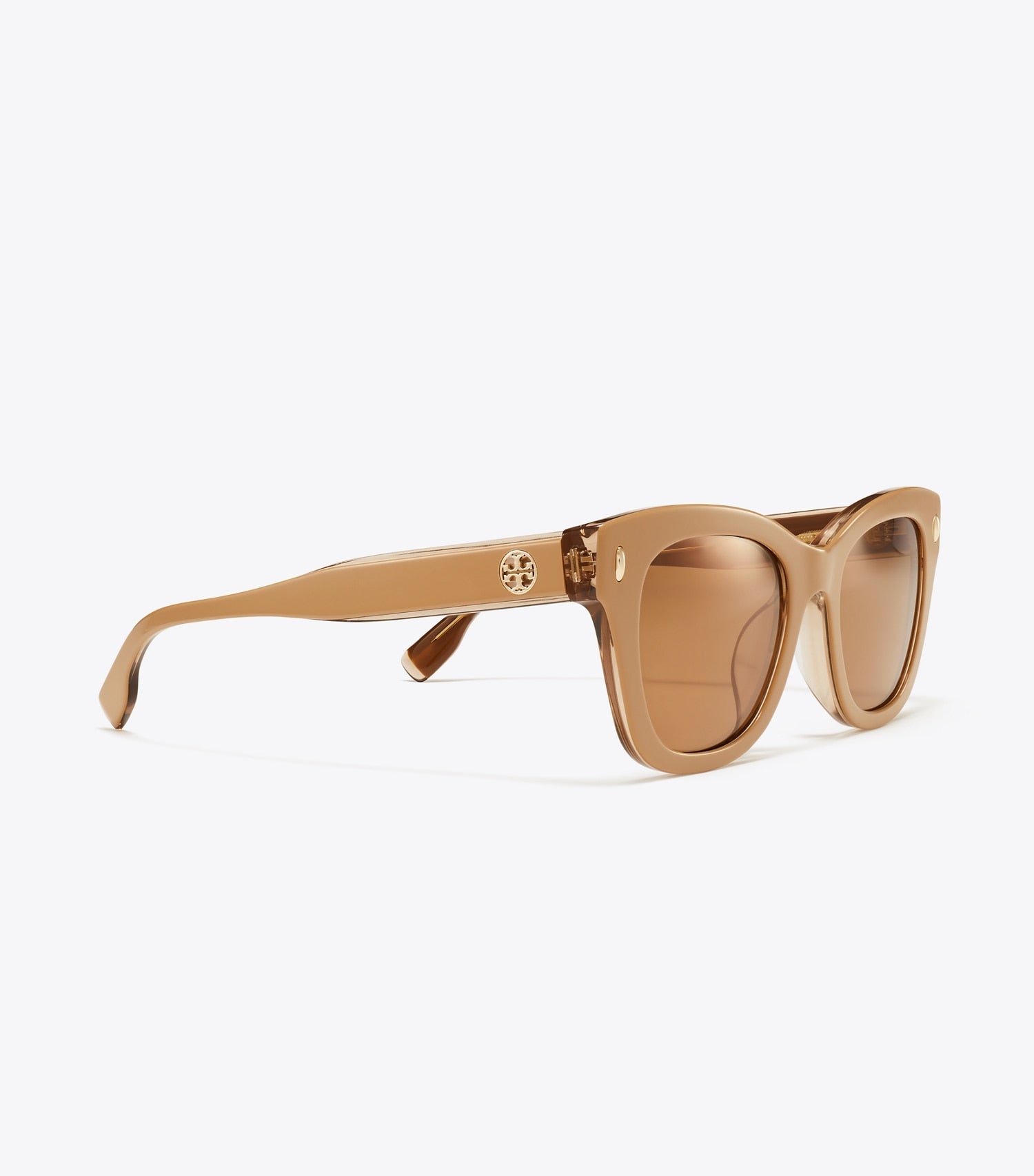 Tory Burch Miller Wayfarer Sunglasses - Tan/Brown Back Mirror