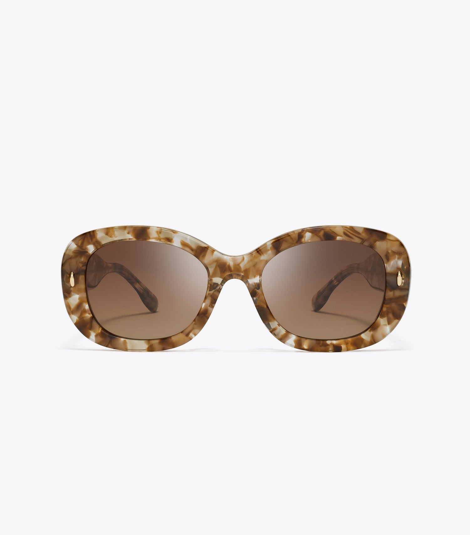 Tory Burch Miller Oval Sunglasses - Transparent Tort/ Polar Brown Gradient