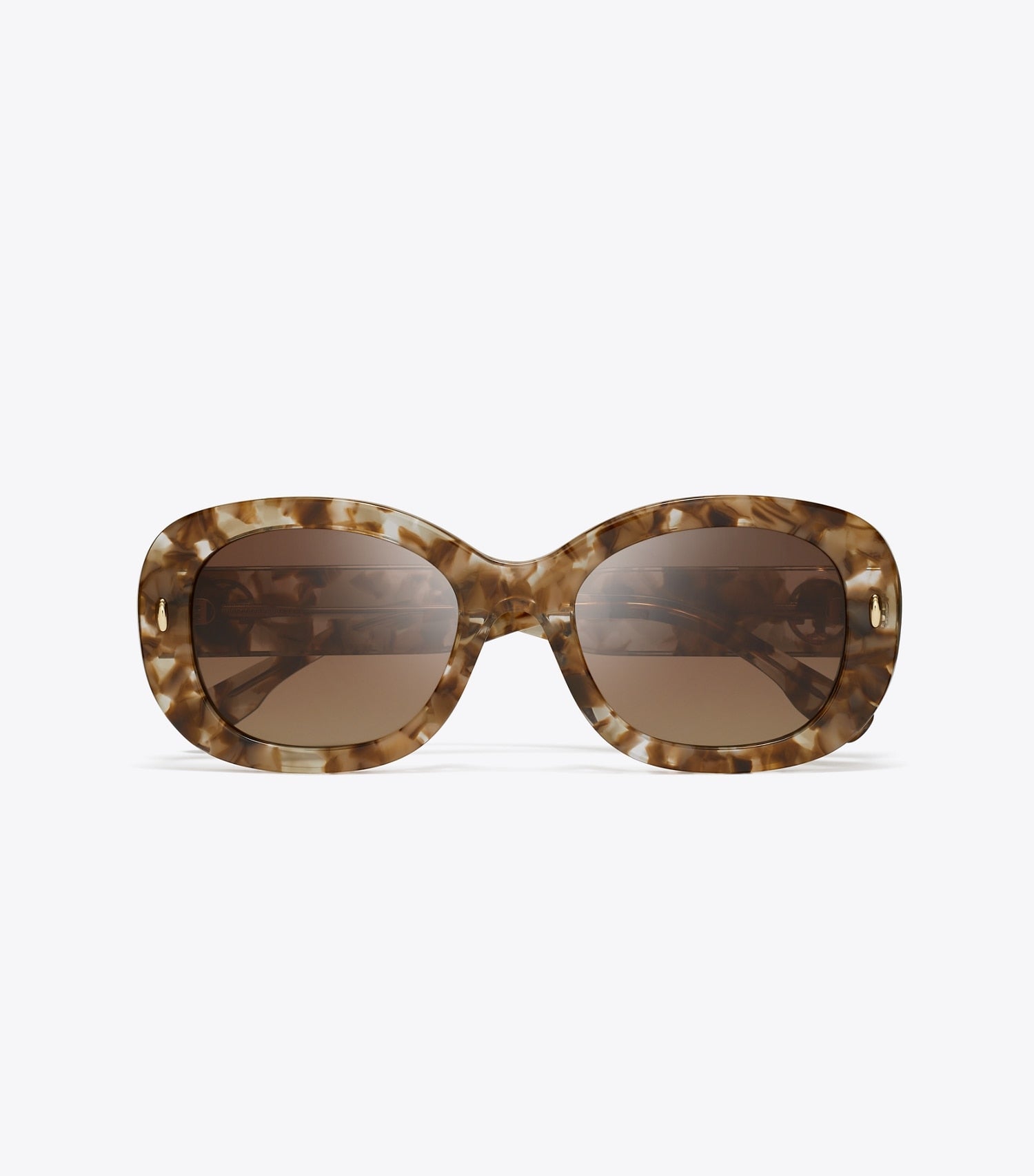 Tory Burch Miller Oval Sunglasses - Transparent Tort/ Polar Brown Gradient