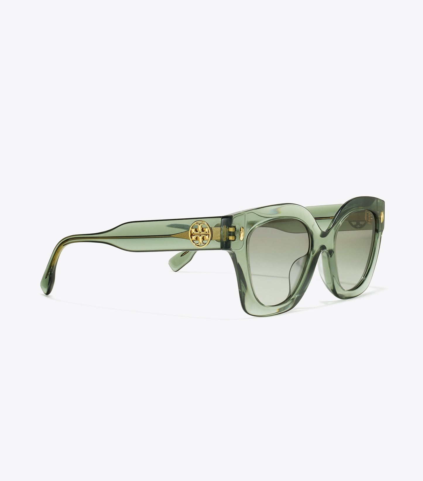Tory Burch Miller Square Sunglasses - Transparent Sage/ Light Grey Gradient