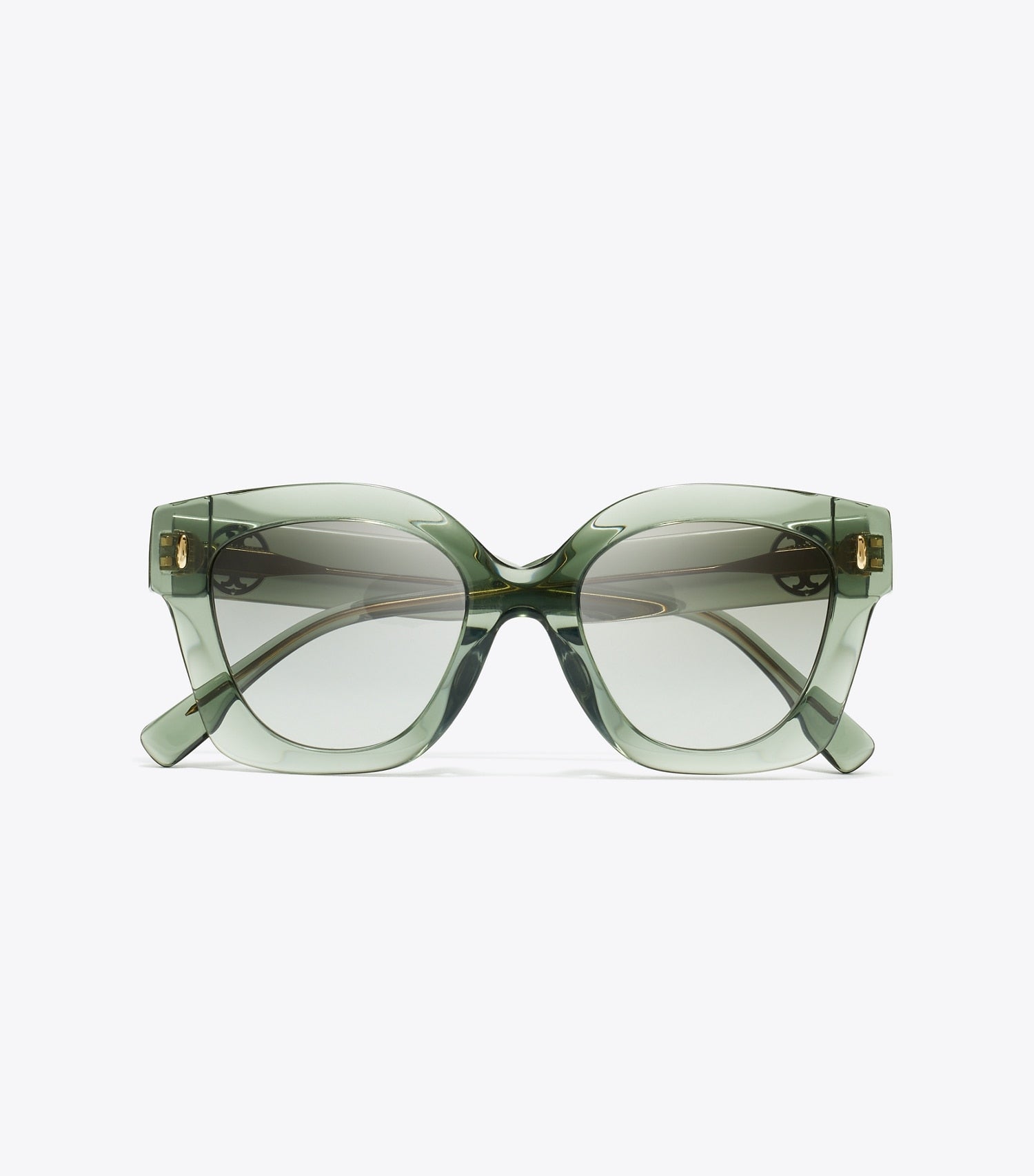 Tory Burch Miller Square Sunglasses - Transparent Sage/ Light Grey Gradient
