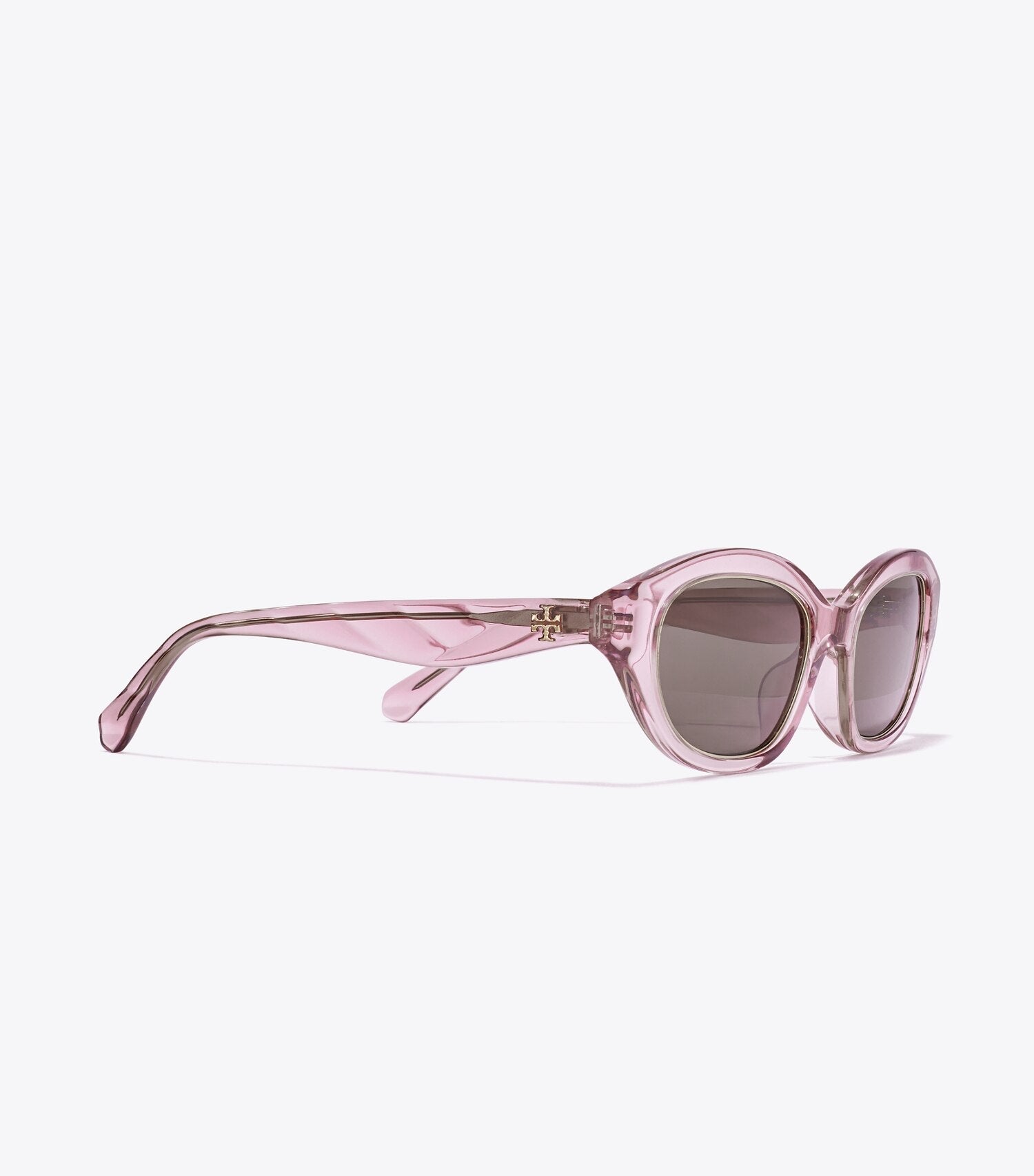 Tory Burch Kira Cat-Eye Sunglasses - Transparent Pink/ Dark Brown