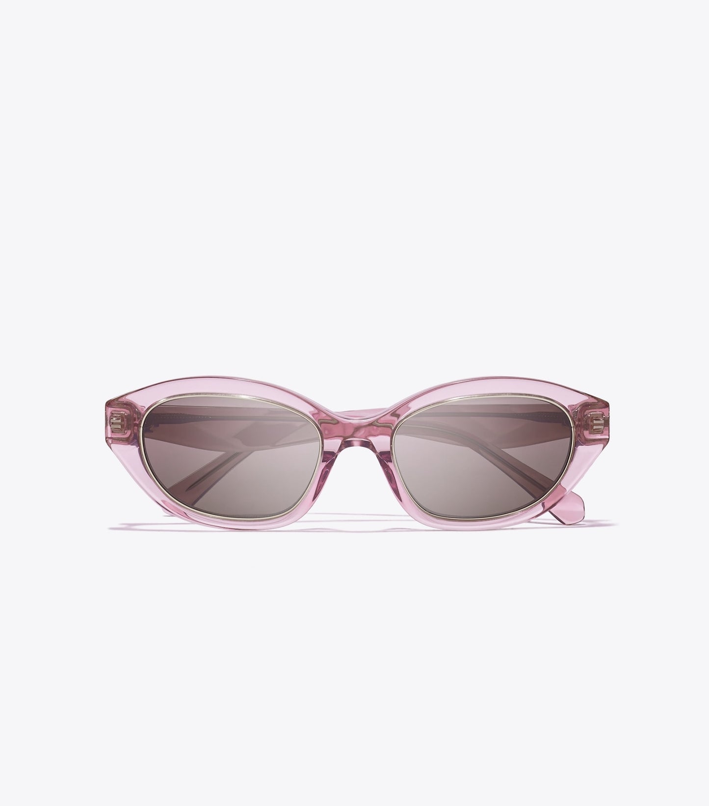 Tory Burch Kira Cat-Eye Sunglasses - Transparent Pink/ Dark Brown