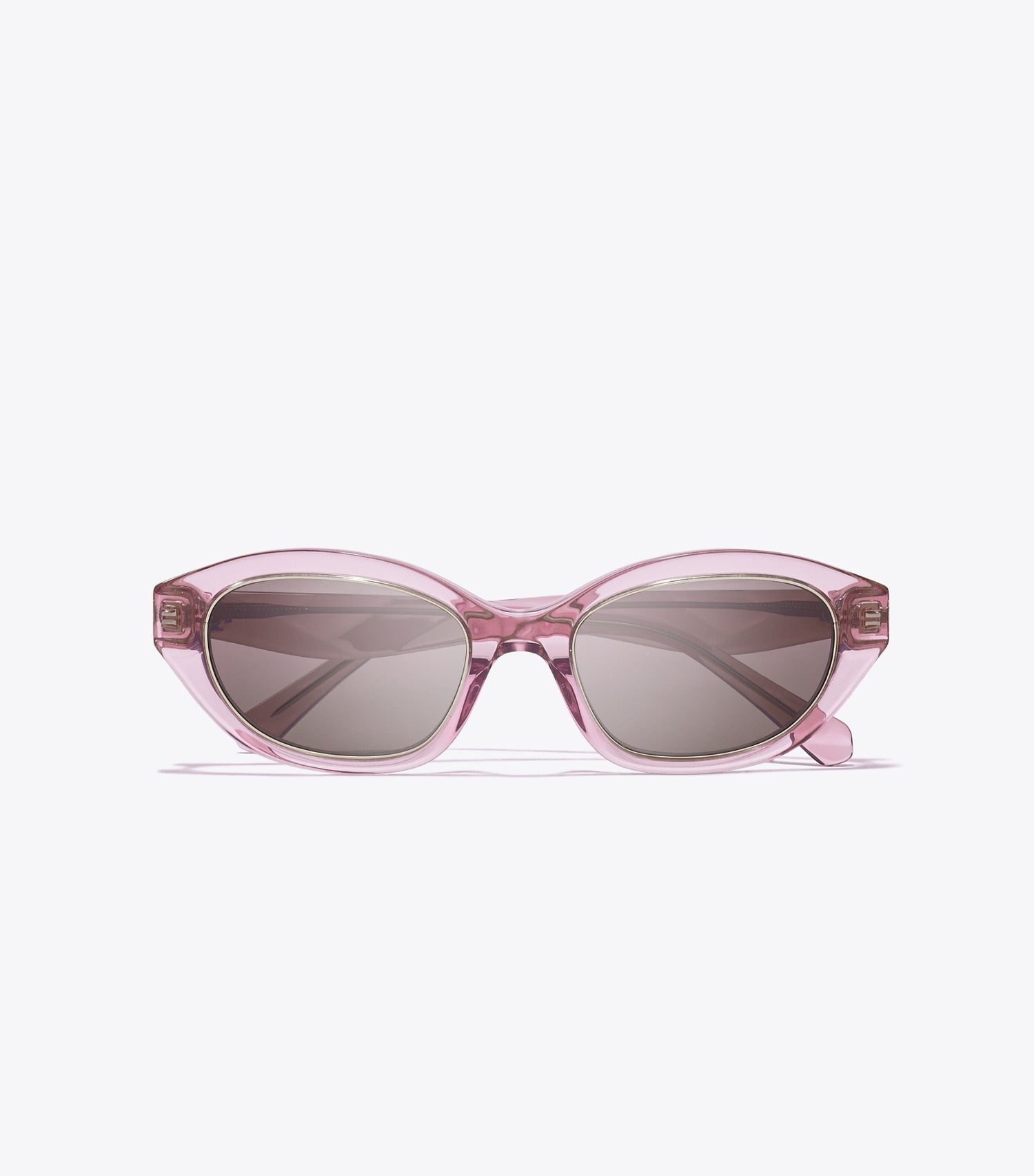 Tory Burch Kira Cat-Eye Sunglasses - Transparent Pink/ Dark Brown