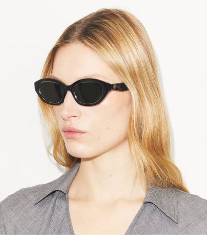 Tory Burch Kira Cat-Eye Sunglasses - Transparent Pink/ Dark Brown