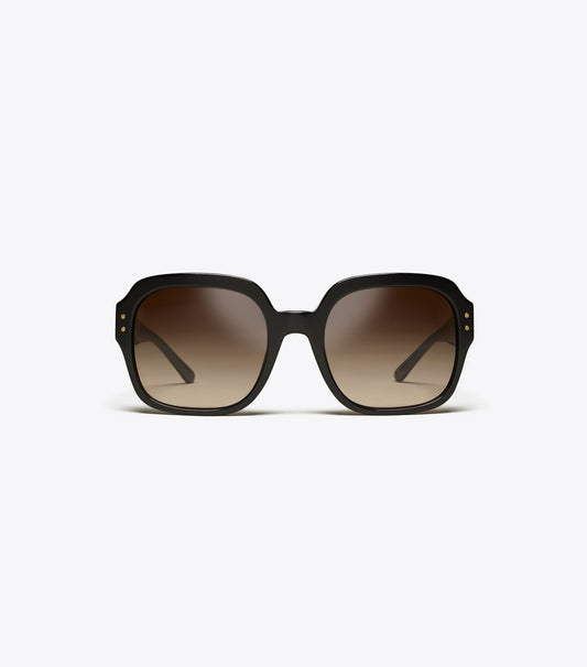Tory Burch Oversized Square Logo Sunglasses - Black