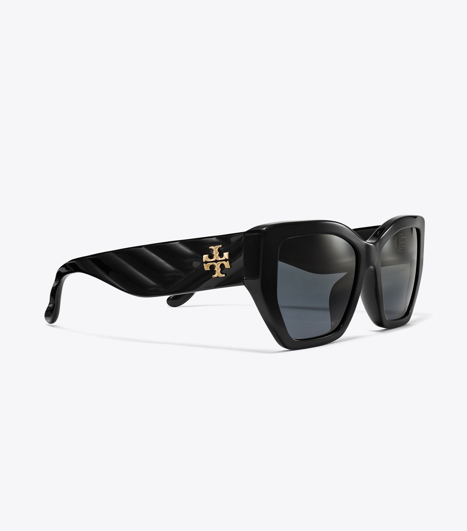 Tory Burch Kira Oversized Geometric Sunglasses - Black/Solid Grey