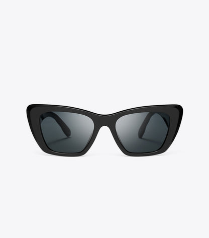 Tory Burch Kira Cat-Eye Sunglasses - Black/Dark Grey