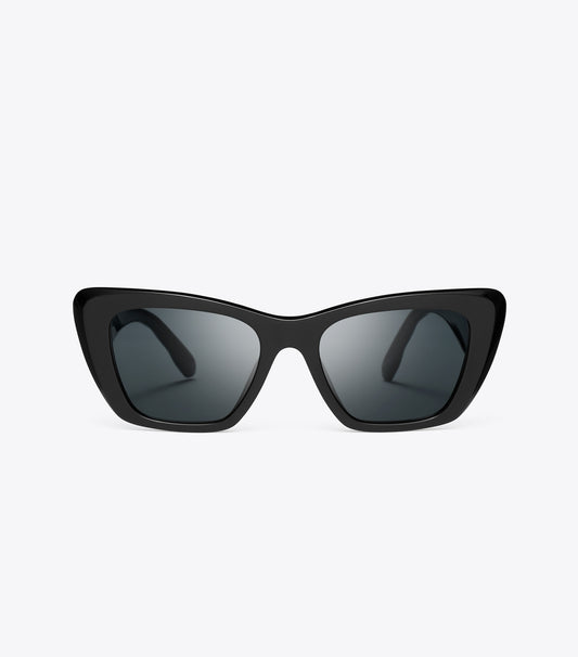 Tory Burch Kira Cat-Eye Sunglasses - Black/Dark Grey